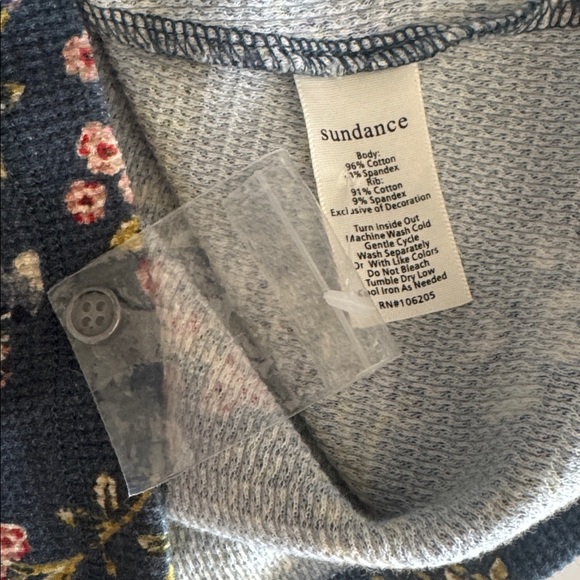 Sundance Floralynn Blue Floral Button Cuff Long Sleeve Thermal size M - Picture 5 of 7